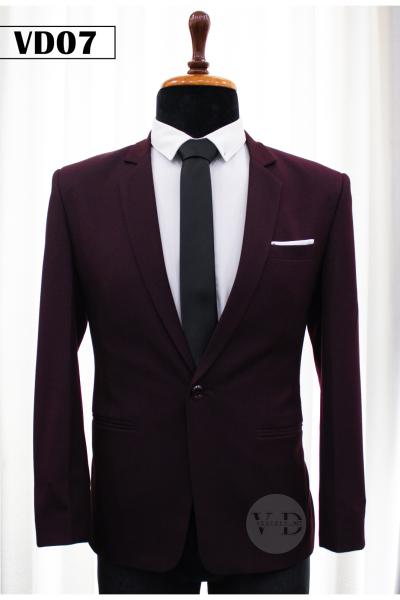 Bộ vest nam đỏ rượu 1 nút 07